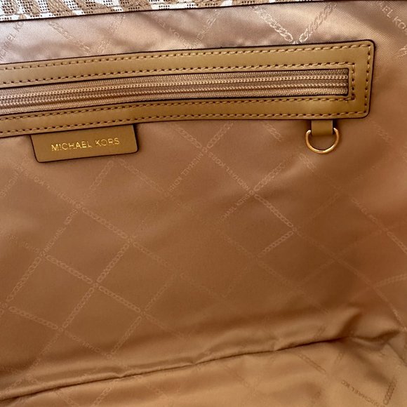 Michael Kors Carter Large Open Tote Shoulder Bag MK Zebra Print Camel Multi - Picture 12 of 13